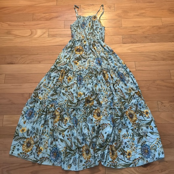 Abel the Label | Blue Floral | Spaghetti Strap Dress | Full skirt | size S - Picture 1 of 6